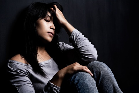 burned out woman